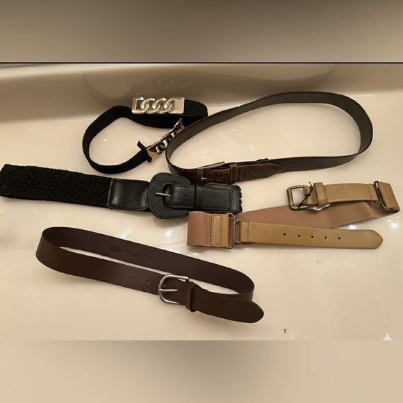 Genuine Leather Belt Bundle - Classic & Embossed Western Styles (5 Pack) - Picture 1 of 12